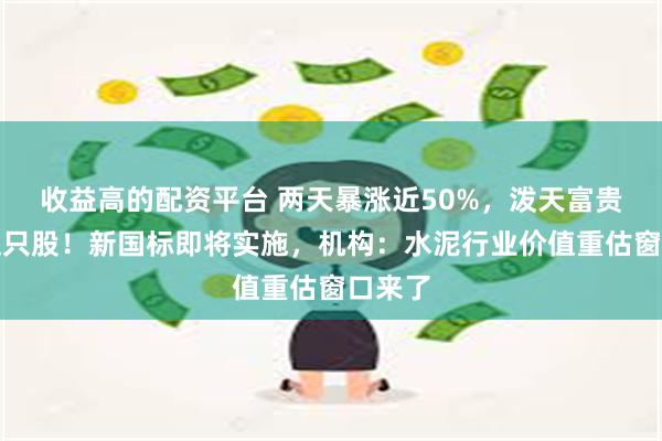 收益高的配资平台 两天暴涨近50%，泼天富贵砸向这只股！新国标即将实施，机构：水泥行业价值重估窗口来了