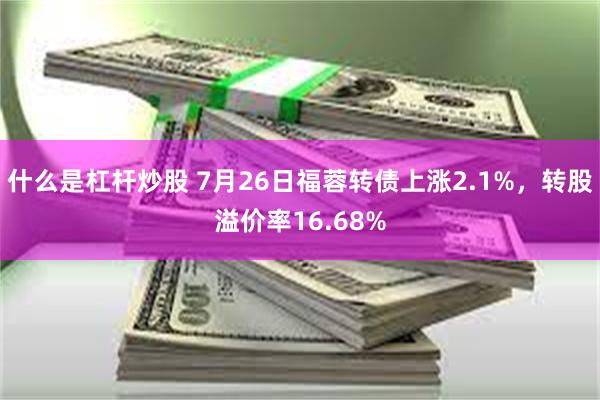 什么是杠杆炒股 7月26日福蓉转债上涨2.1%，转股溢价率16.68%