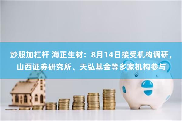 炒股加杠杆 海正生材：8月14日接受机构调研，山西证券研究所、天弘基金等多家机构参与