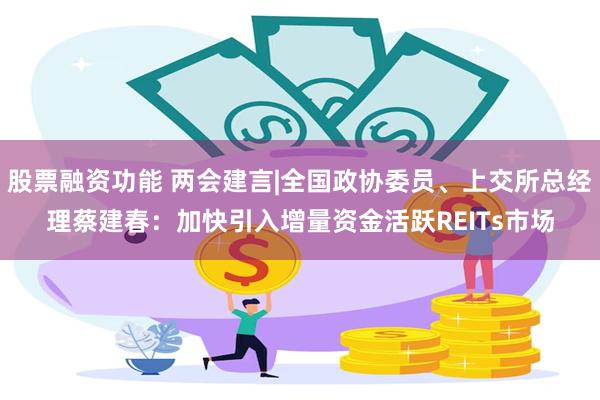 股票融资功能 两会建言|全国政协委员、上交所总经理蔡建春：加快引入增量资金活跃REITs市场